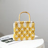 Stylish Braided Handbag with Unique Checkered Pattern Skanto