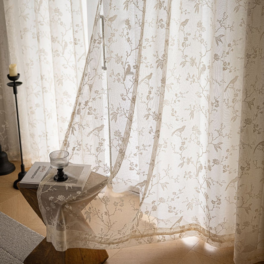 WoLace Brodert Gjennomsiktig Gardin Skanto