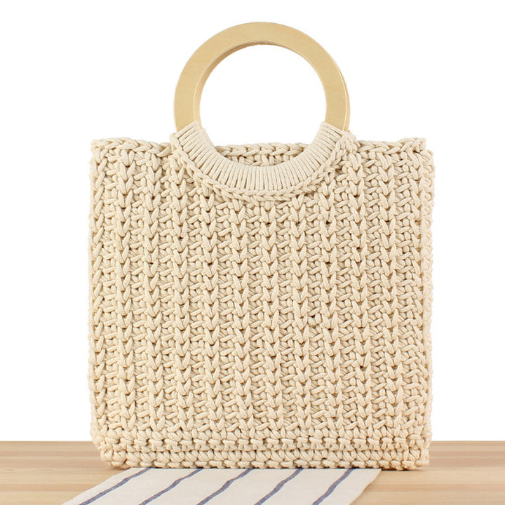 Handbag with modern geometric knit design Skanto