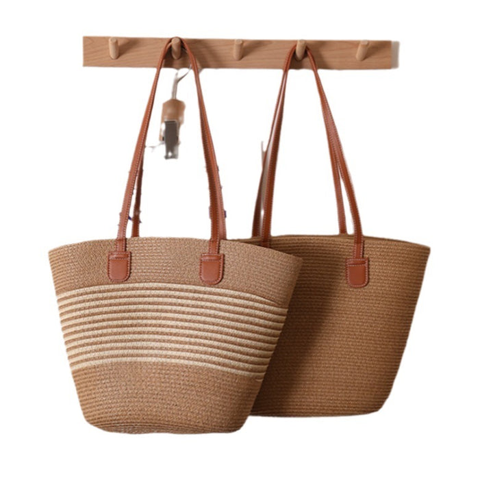 Elegant Braided Shoulder Bag with Striped Design Skanto