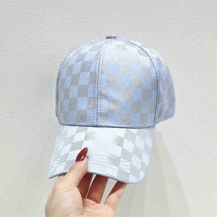 Kvinne Stilige Rute Mønster Baseball Caps Skanto