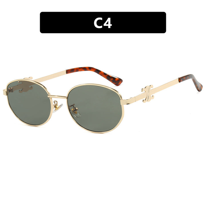 Women's stylish designer sunglasses with elegant metal frame Skanto