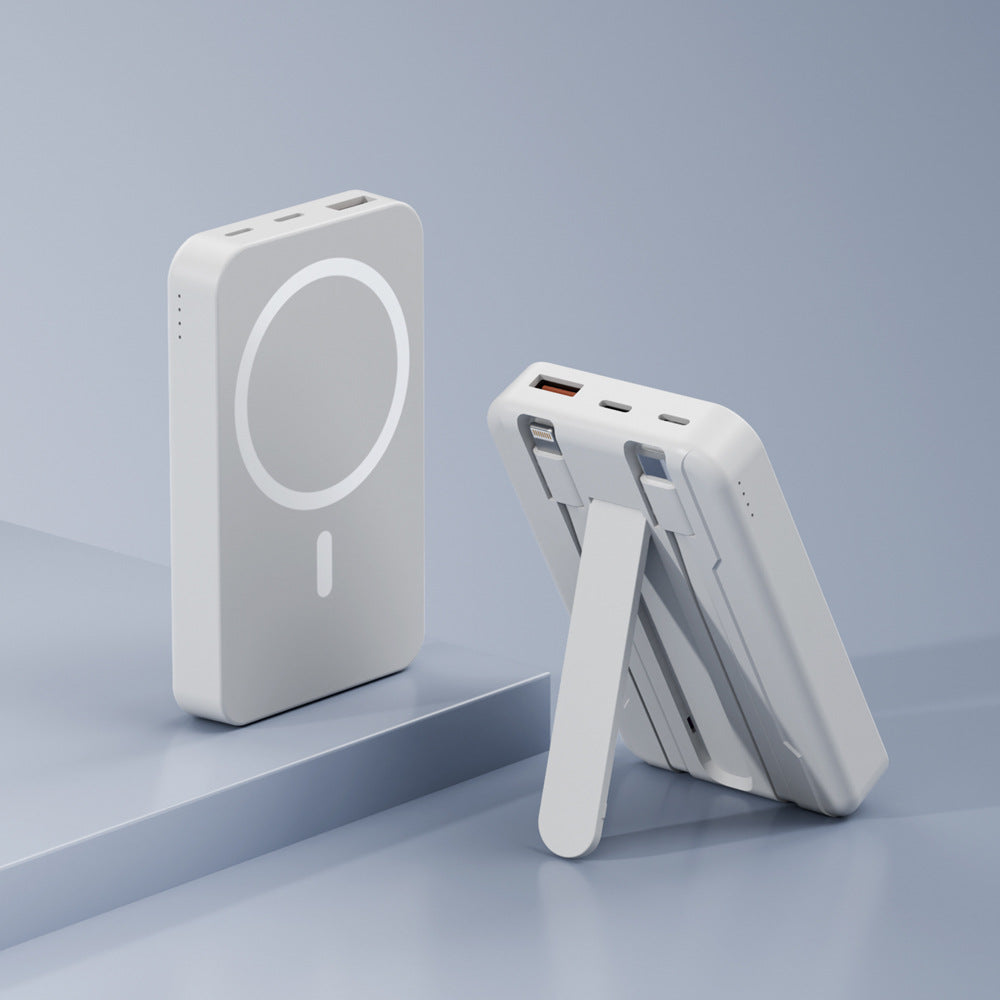 Powerbank med integrert stativ og hurtigladingsfunksjon Skanto