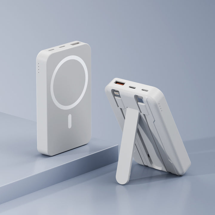 Powerbank med integrert stativ og hurtigladingsfunksjon Skanto