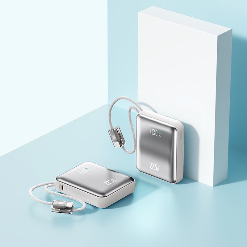 Ultra-slank powerbank med integrert ladeport og digital ladeindikator Skanto