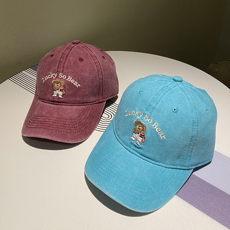 Unisex Avslappet Brodert Bjørn Caps Skanto