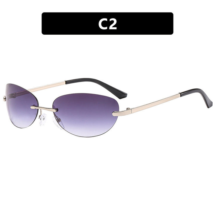Dame moteriktig solbrille i elegant halvramme-B design Skanto