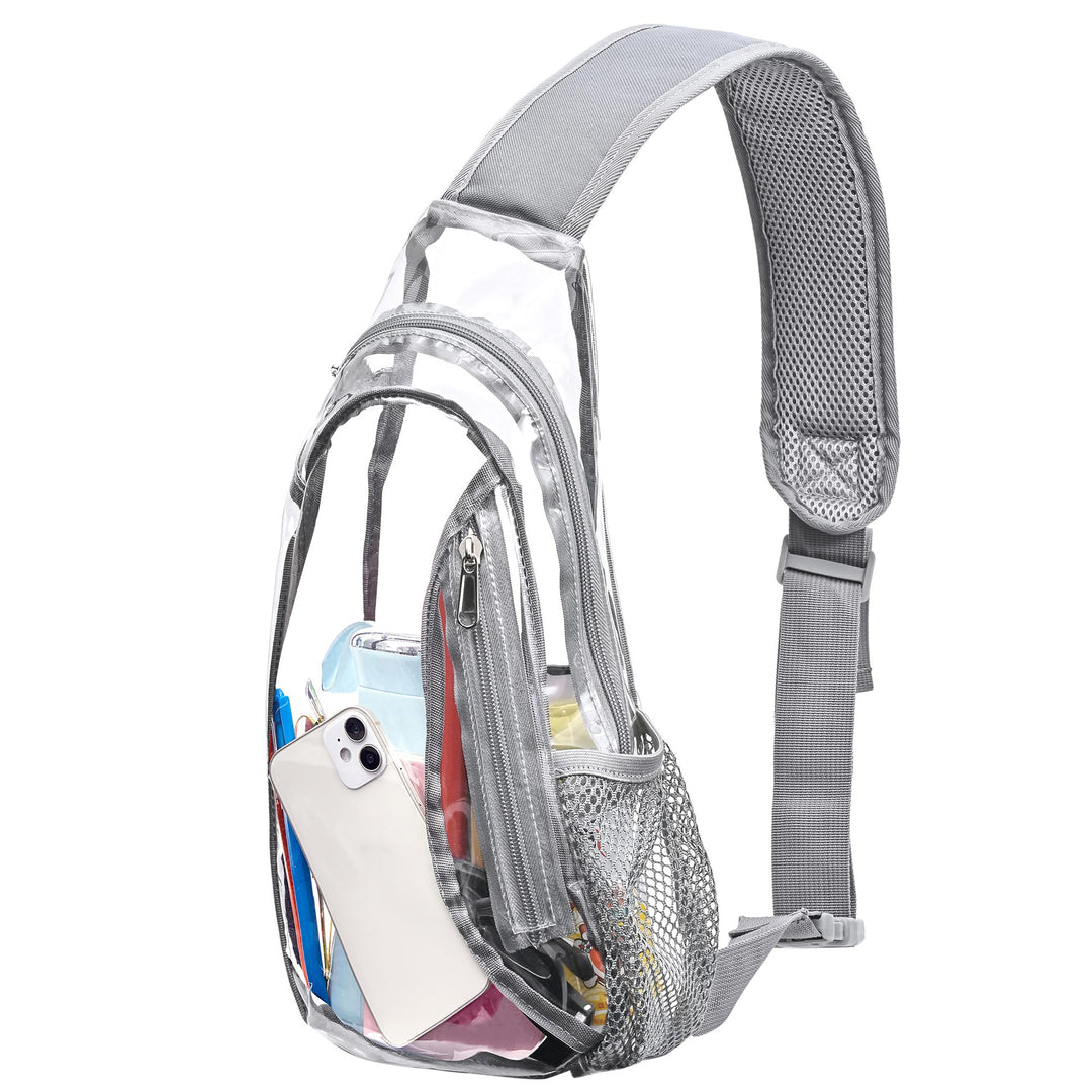 Unisex gjennomsiktig sling ryggsekk med flere rom Skanto