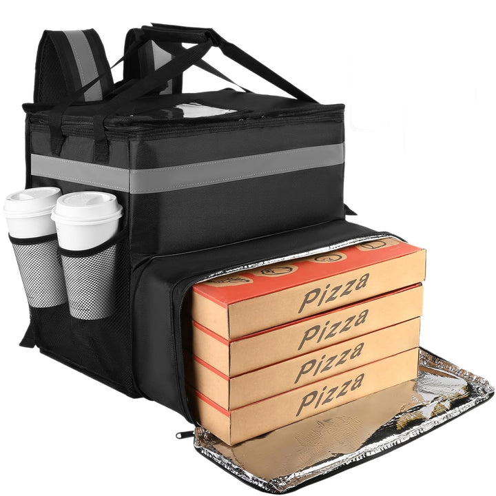 Dame Isolert Pizza-leveringspose med drikkeholdere og reflektorer Skanto