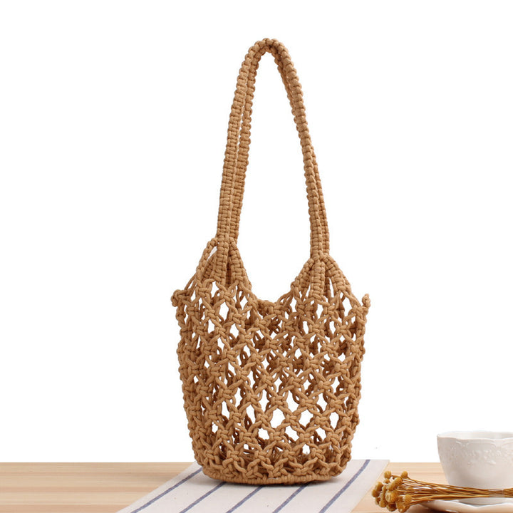 Handbag made of hand-knotted natural material with airy structure Skanto
