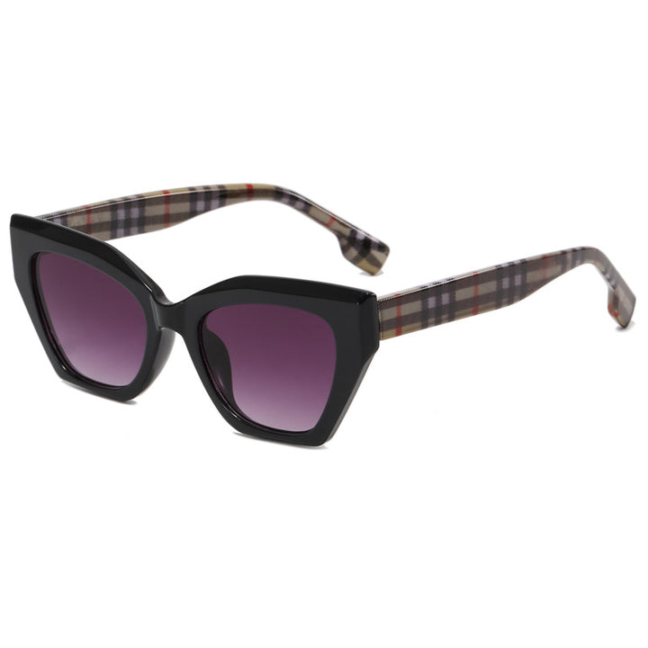 Dame asymmetrisk oversized solbriller med trendy ramme Skanto