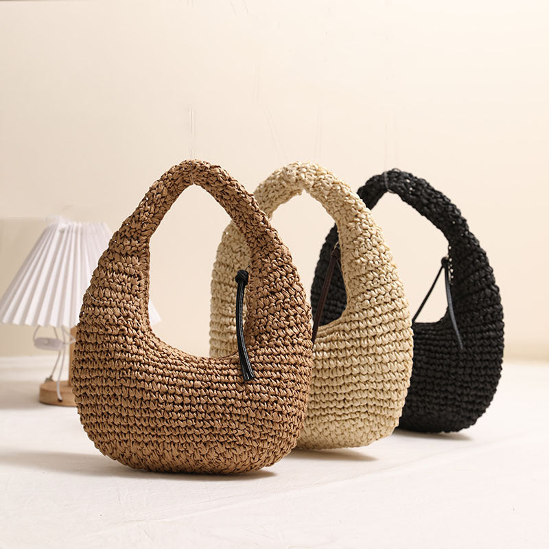 Handmade basket bag in modern hobo style Skanto
