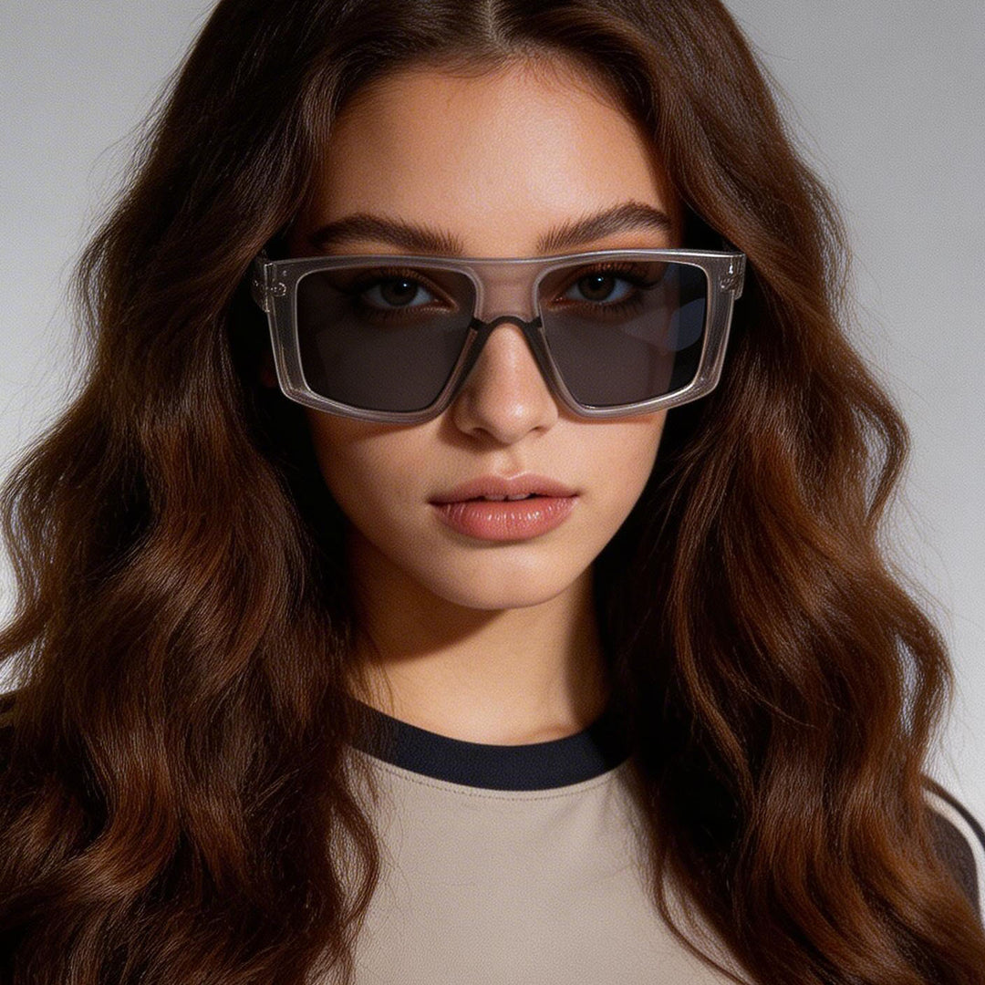 Dame oversized geometrisk solbrille Skanto