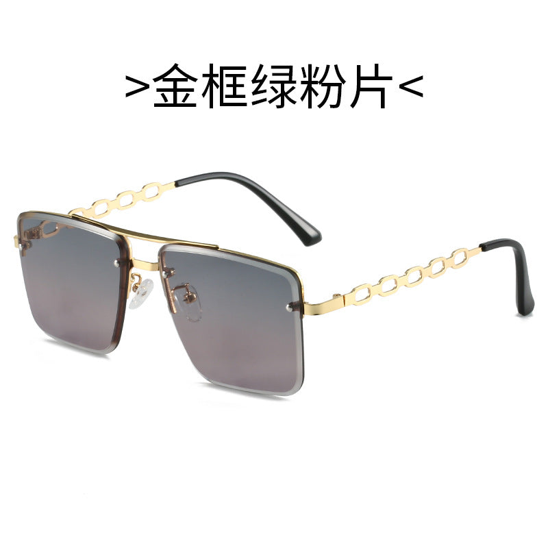 Dame Kvadratisk Solbrille med elegant Kjede Struktur Skanto