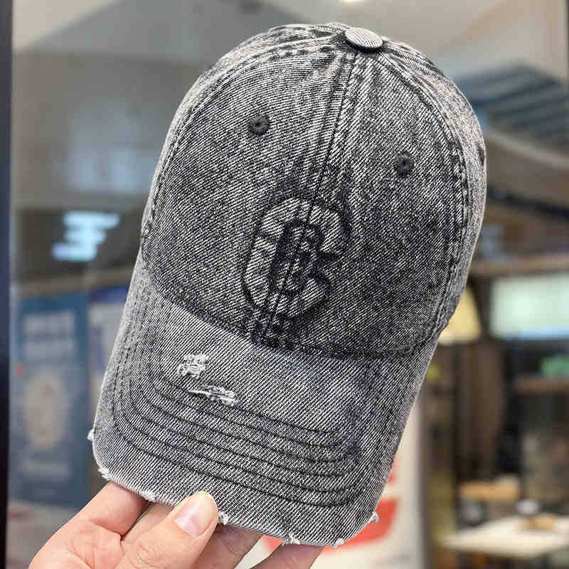 Herre Slitt Denim Baseball Caps Skanto 1784188308