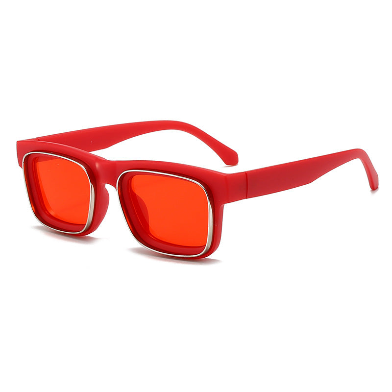 Dame moteriktig firkantet solbrille med kontrasterende ramme Skanto