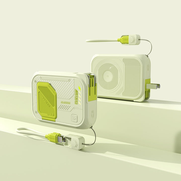 Multifunksjonell powerbank med integrert ladekabel og fremragende hurtiglading Skanto