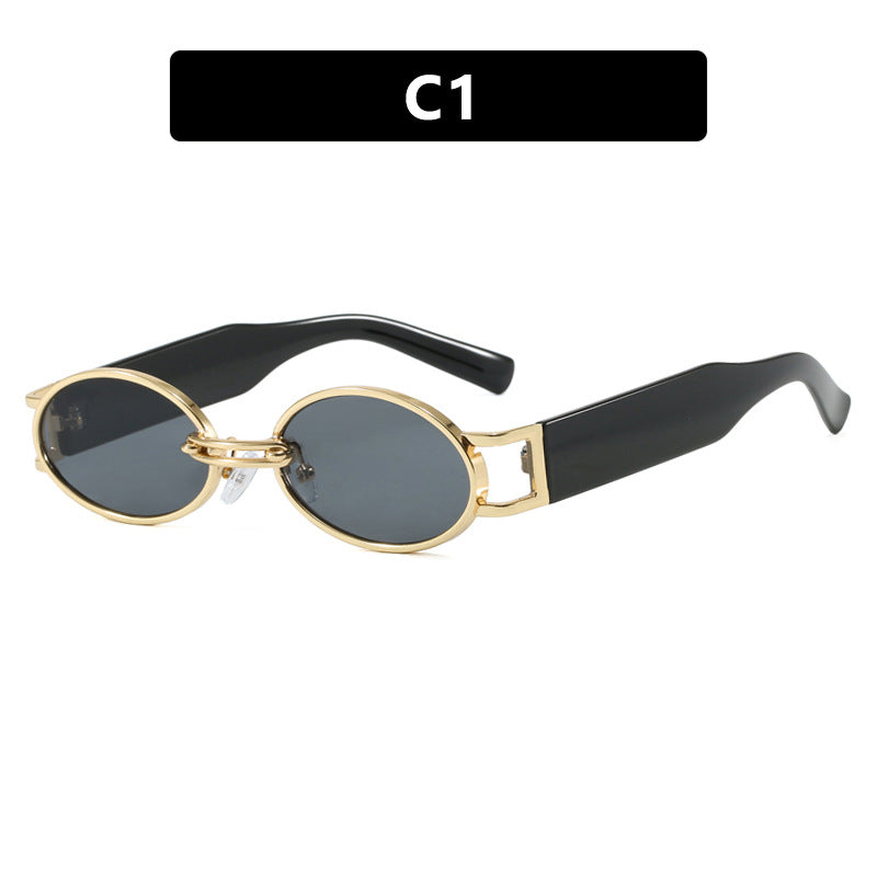 Women's oval sunglasses with golden accents and stylish frame Skanto