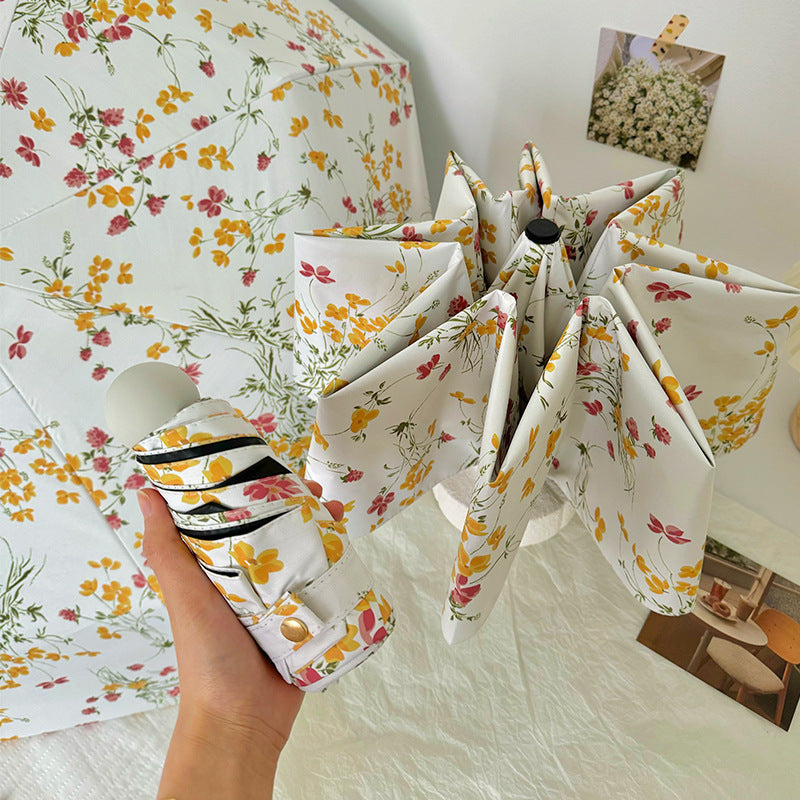 Dame Foldbar solskjerm med blomsterdesign Skanto