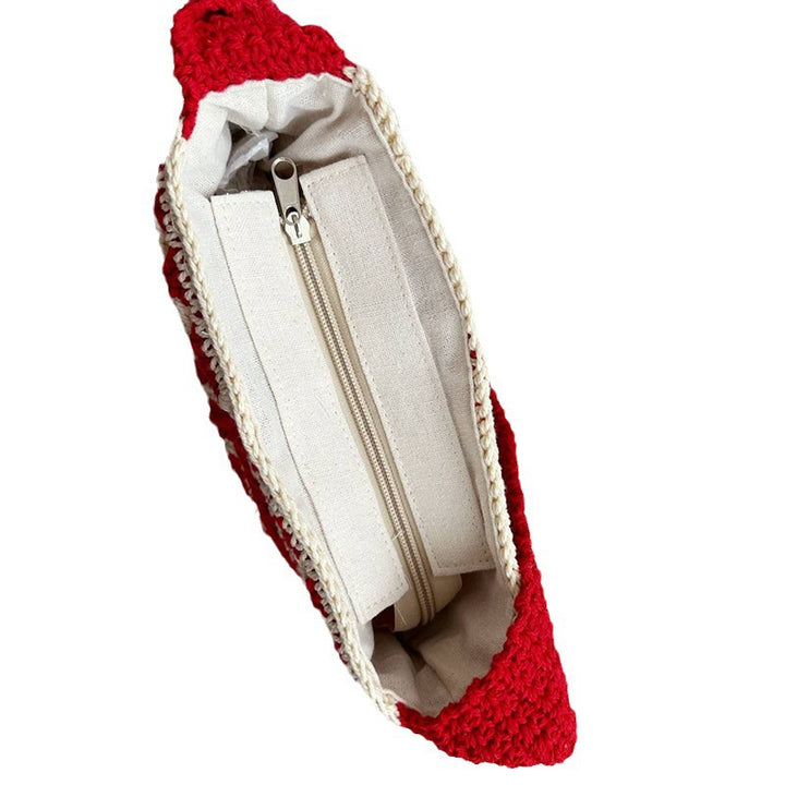Crocheted crossover bag with folk-inspired design Skanto
