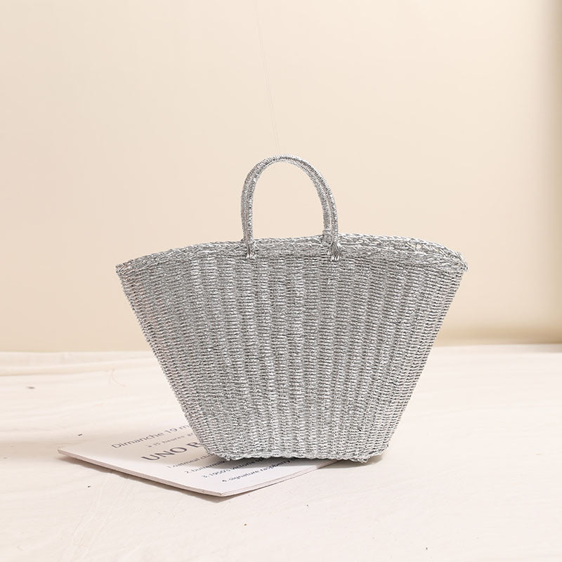Elegant Woven Basket Bag with Sturdy Handles Skanto