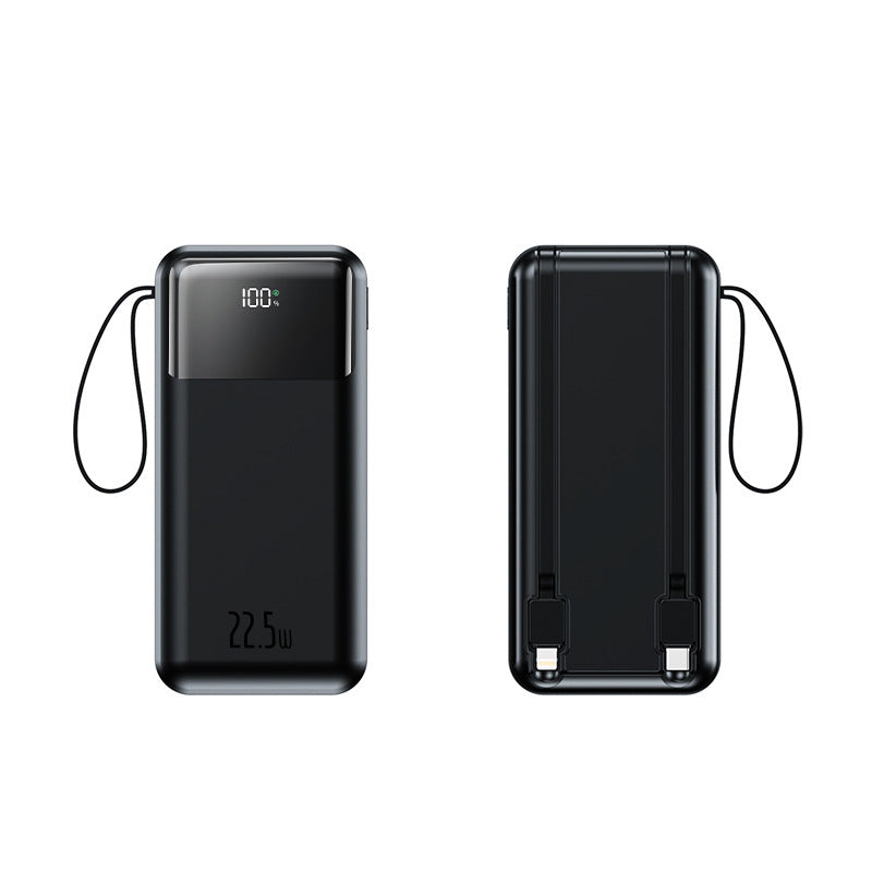 Bærbar powerbank med ekstra håndleddsrem og smart LED-skjerm Skanto