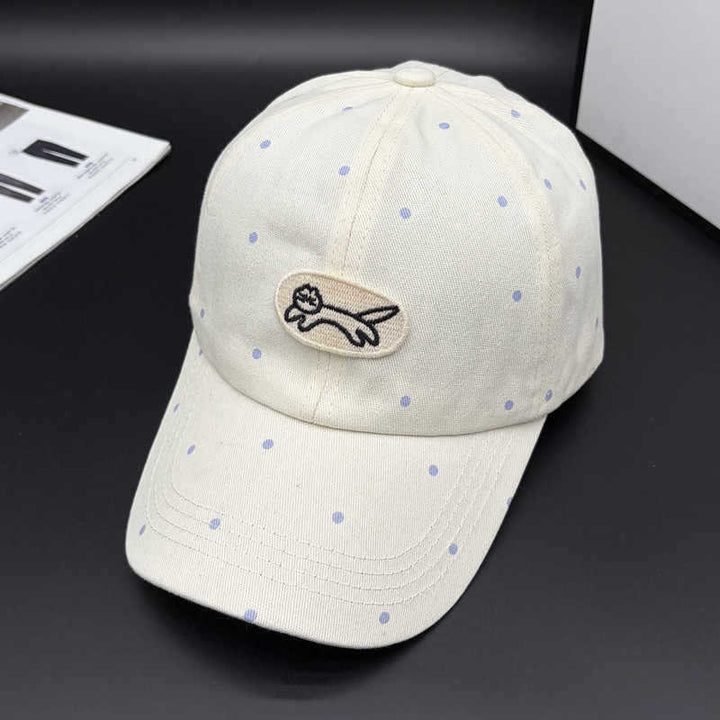 Dame Polka Dot Brodert Baseball Cap Skanto