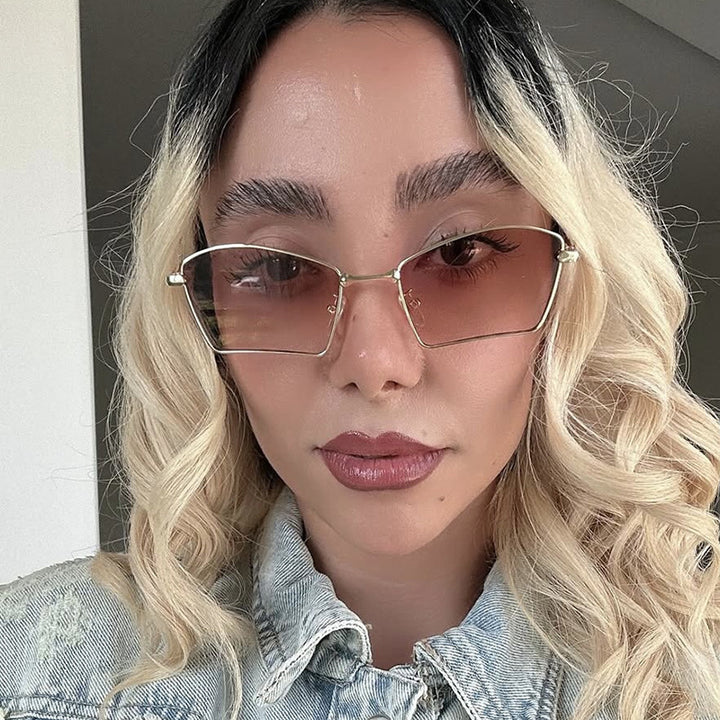 Women's trendy sunglasses with geometric frame and gradient lenses Skanto
