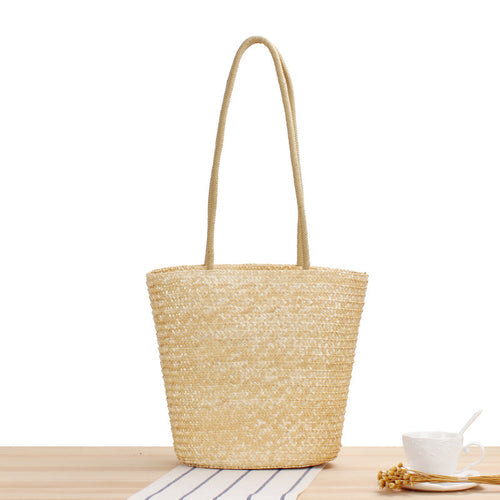 Handmade Straw Bag with Long Handles Skanto