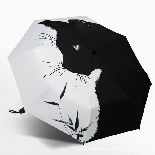 Dame Automatisk Paraply med Kattedesign Skanto
