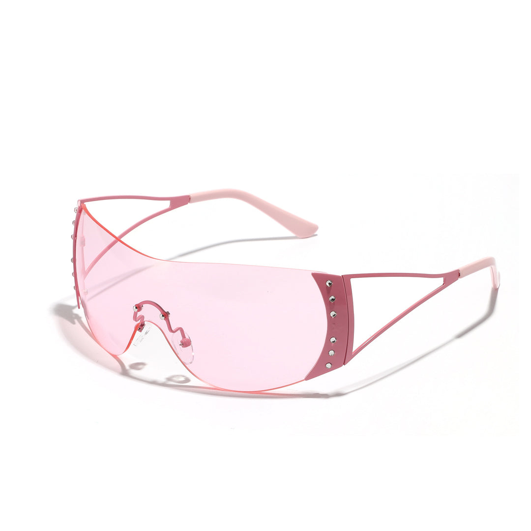 Dame futuristisk solbrille med stilfull ramme og høygradig UV-beskyttelse Skanto
