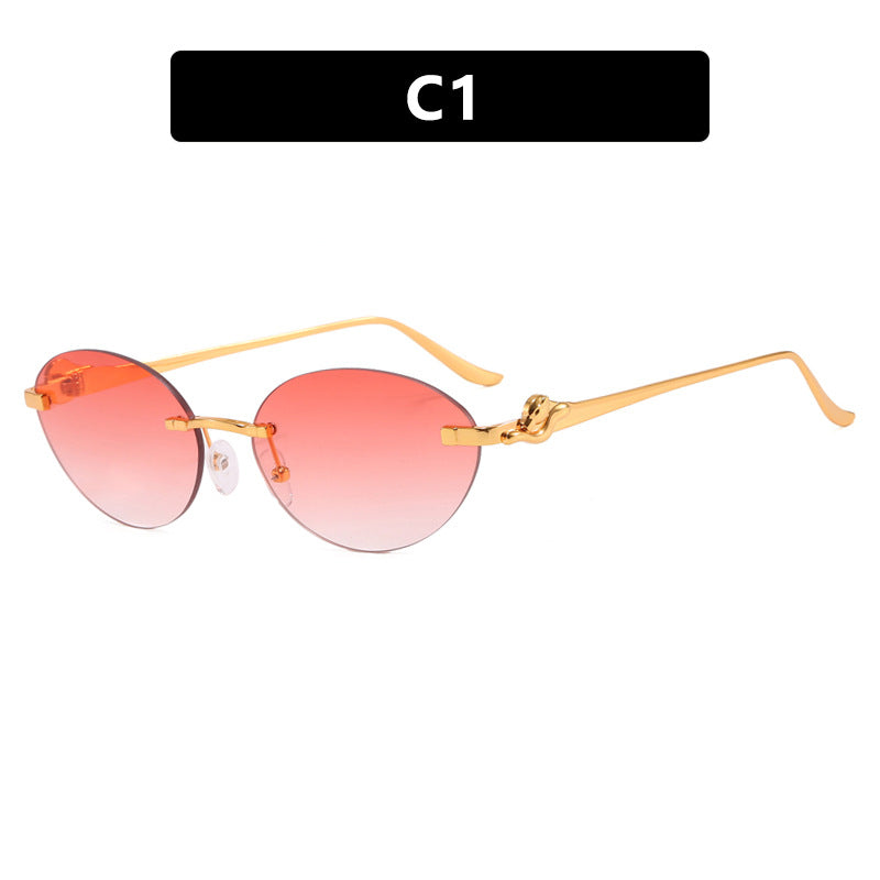 Women's round sunglasses with elegant, semi-transparent frame and stylish details Skanto