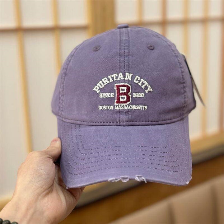 Kvinne Vintage Slitt Brodert Baseball Caps Skanto