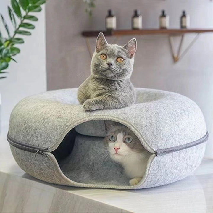 2-i-1 Donut Katt Bed Skanto