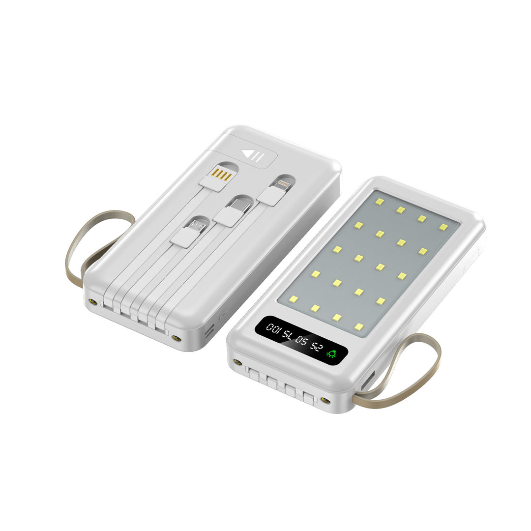 Bærbar Powerbank med multifunksjonell USB-C ladekabel Skanto