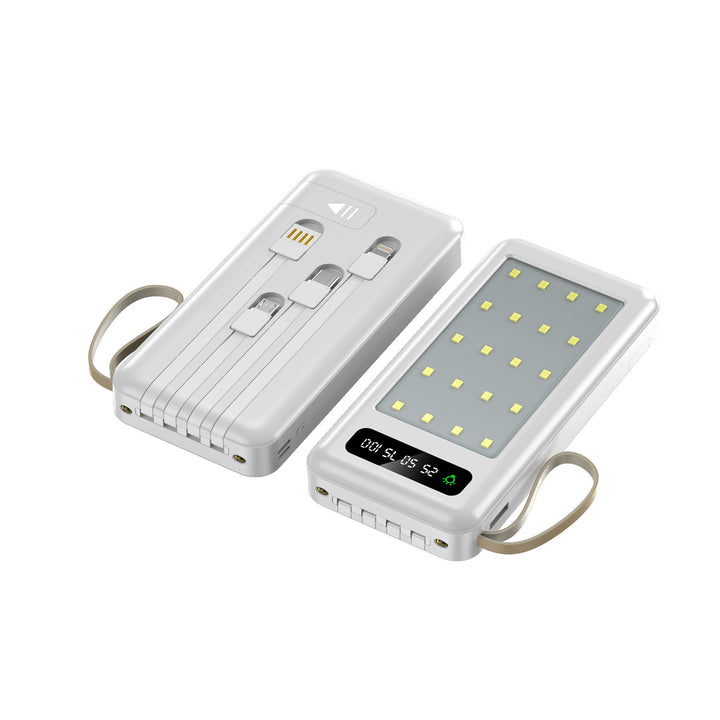 Bærbar Powerbank med multifunksjonell USB-C ladekabel Skanto