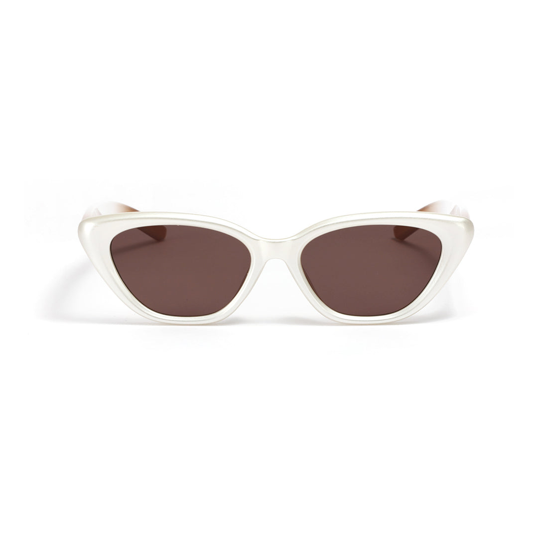 Dame Cat-Eye solbriller med gjennomsiktig design Skanto