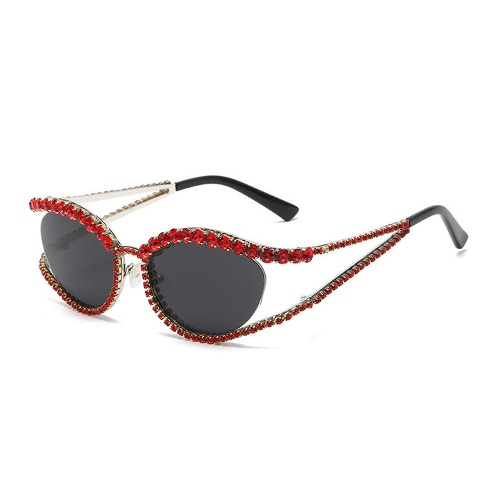 Dame Glamorøs solbrille med glitrende krystallakenter Skanto