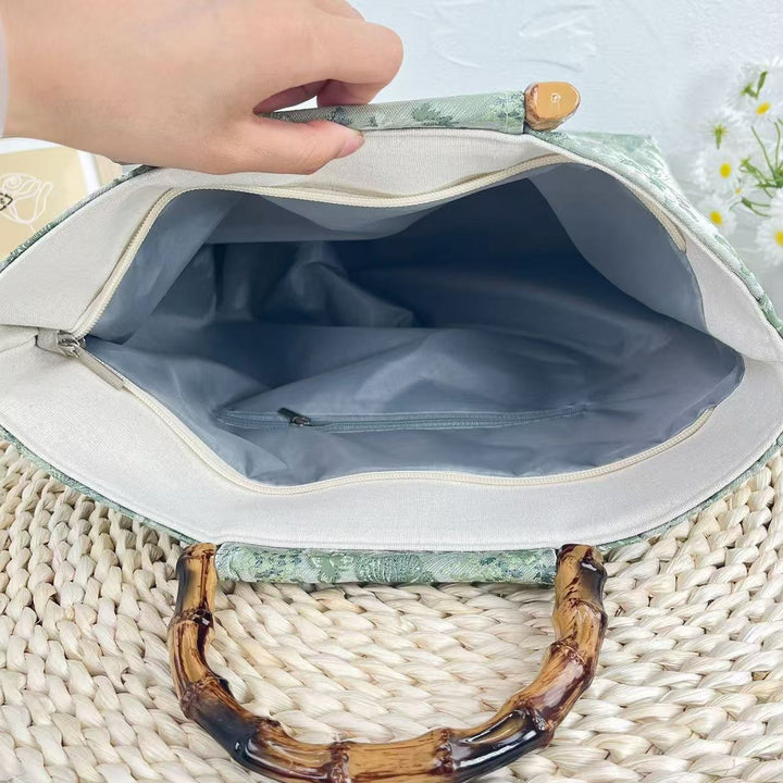 Elegant håndveske med bambushåndtak Skanto