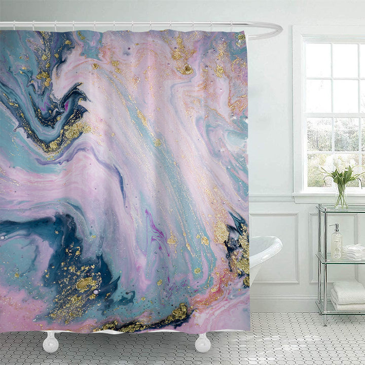 Kunstnerisk Marmorprint Dusjforheng Skanto