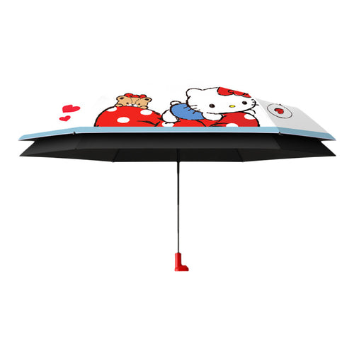 Dame Cartoon-regn paraply med praktisk veske Skanto