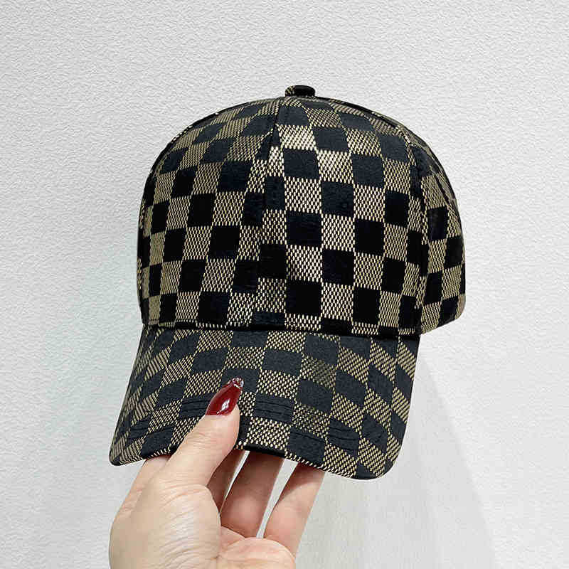 Kvinne Stilige Rute Mønster Baseball Caps Skanto