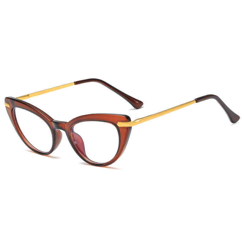 Dame Cat-Eye solbriller med glitrende metalramme Skanto