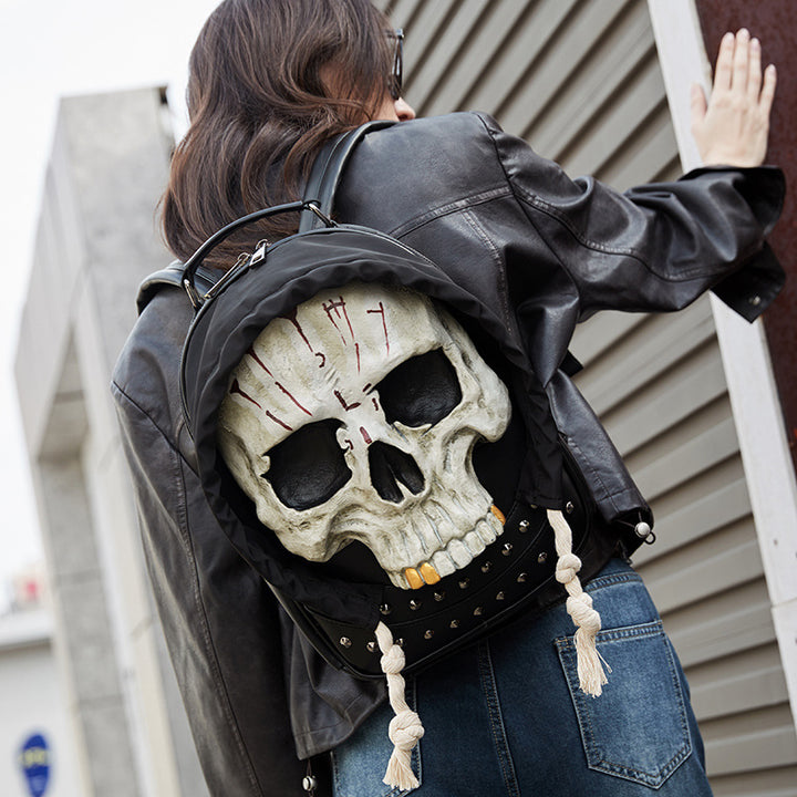 Kreativ og iøynefallende Skull-ryggsekk Skanto