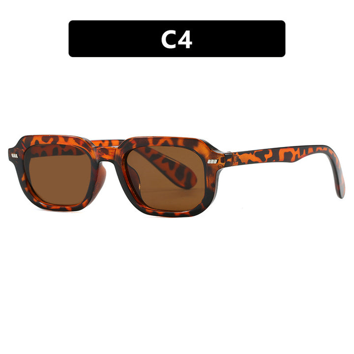 Women's square sunglasses with high-gloss transparent frame and polarized lenses Skanto