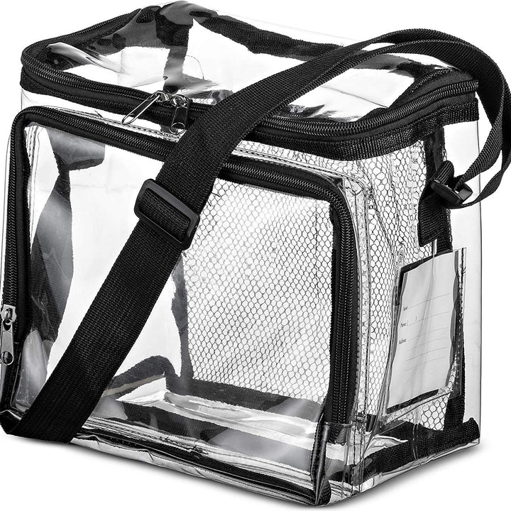 Transportbag av gjennomsiktig materiale med nettfelt Skanto