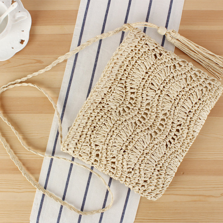 Macrame handbag with fringe detail Skanto
