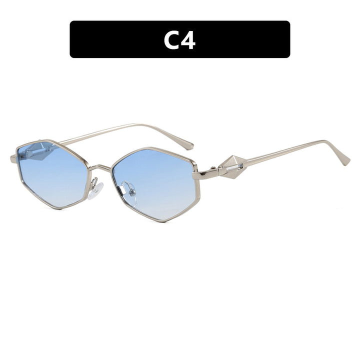 Women's geometric sunglasses with protective UV filter and high-end metal frame Skanto