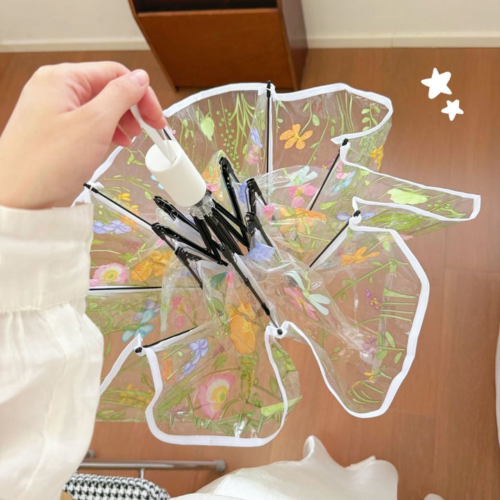 Dame Floral Motiv Regnparaply Skanto