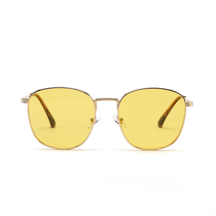 Dame modische Hexagon solbrille med luksuriøs metallramme Skanto